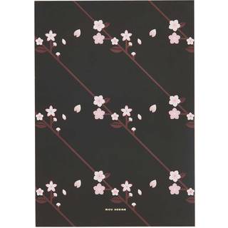 Paper Poetry Notizblock Kirschblüten schwarz A5 50 Blatt 100g/m²