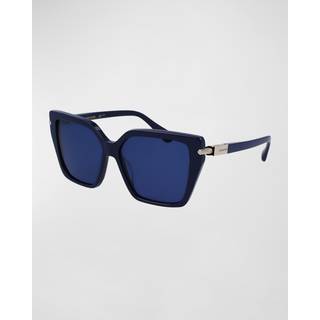 Ferragamo Kvinde SF1106S 414 Solbriller Acetat Blå Blå Firkantet Normal Normal