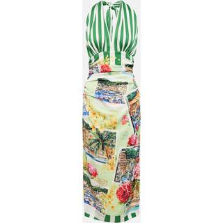 Dolce&Gabbana Portofino halterneck silk-blend midi dress - multicoloured - XXXS