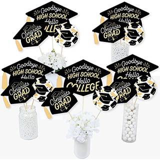 Big Dot of Happiness Hello College - Graduation Party Centerpiece Sticks - Table Toppers - S?t p? 15