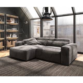 Ecksofa Sirpio L 260x160 cm Mikrofaser Khakibraun Recamiere variabel - khakibraun