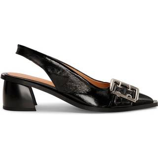 Ganni Faux leather slingback pumps - black - EU 37