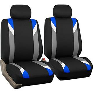 FH Group Front Set Cloth Car Seat Covers til lav ryg bilsæder med aftagelig nakkestøtte Universal Fit Airbag Kompatibelt sædet til SUV Sedan Van