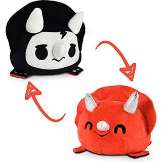 Teeturtle - Den originale reversible dinosaur -plushie - Red + Skeleton Triceratops - S?de sensoriske fidget -udstoppede dyr, der viser dit hum?r