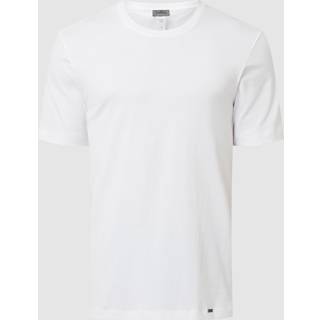 HANRO Herren Short Sleeve weiß Jersey-Baumwolle unifarben