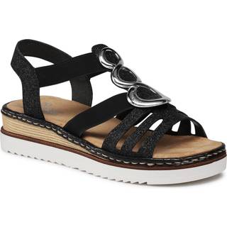 Rieker damesandaler - (Sort, str. 37, Imiteret læder)