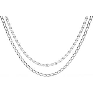 trendor 15805 Damen-Kette 925 Silber Zweireihiges Fantasie-Collier