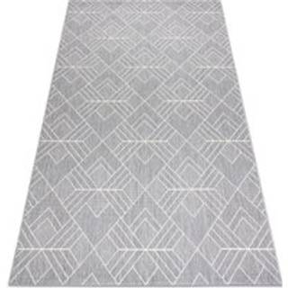 Sisaltæppe SISAL FLAT 48731637 Firkanter, rhomber, geometrisk grå / fløde 160x230 cm