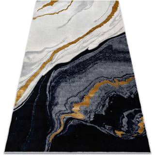 Tæppe EMERALD eksklusiv 1017 glamour, stilfuld marmor marineblå / guld 160x220 cm