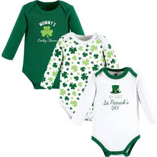 Hudson baby unisex baby bomuld langærmet bodysuits heldige charme 0-3 måneder