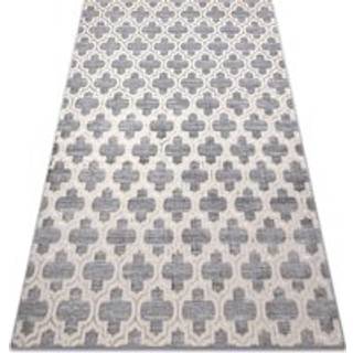 Tæppe CORE W6764 Marokkansk kløver - strukturelt, to niveauer af fleece, grå / fløde 80x150 cm