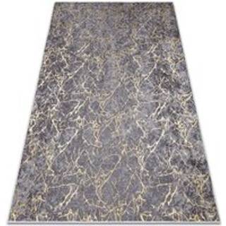 MIRO 11111.2103 tæppe skal vaskes Marmor, glamour skridsikker - mørkgrå / guld 160x220 cm