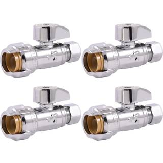 Sharkbite 1/2 x 3/8 tommer komprimeringsvinkel Stopventilpakke p? 4 kvartal Turn Push for at forbinde messing VVS-montering PEX-r?r Kobber CPVC P