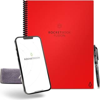 Rocketbook Fusion Smart genanvendelig notebook - Kalenderopgavelister og noteskabelonsider med 1 pilotfrixion pen & 1 mikrofiber klud inkluderet
