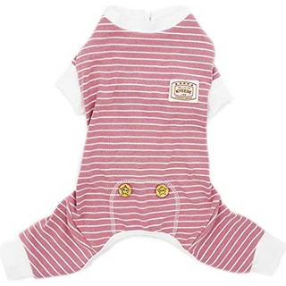 Kyeese hund pjs str?kbar hund pyjamas jumpsuit 4 ben strip pjs k?ledyr hvalp t?j t?j