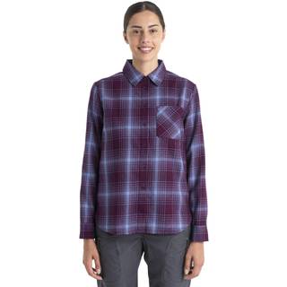 Icebreaker Women's Mer 200 Dawnder Long Sleeve Flannel Shirt Plaid Nightshade/Kyanite, XS