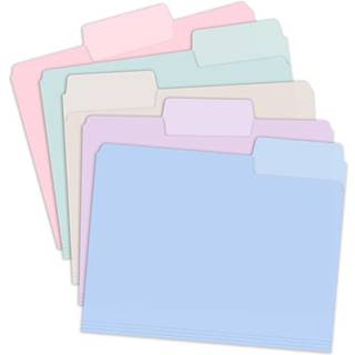 Mr. Penpastel Poly File Mapper 1/3 Cut Tab 6 Pack Letter St?rrelse Farvet brevkontorforsyning Filmapper