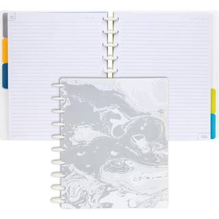 Talia Discbound Notebooks Planner tilpasses (Marble Flow Carrara mellemstore (7,5in x 9,75in))