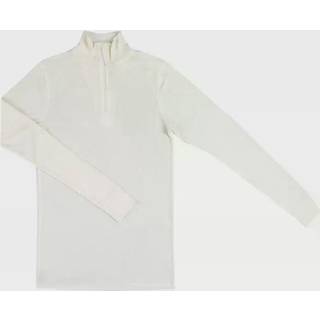 Bluse med lynlås til mænd i råhvid Merino uld