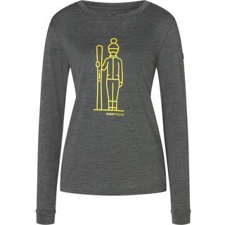super.natural Women's Skianto Long Sleeve Pirate Grey Melange/Gold, XS