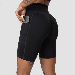 Scrunch Pocket Biker Shorts Black Wmn