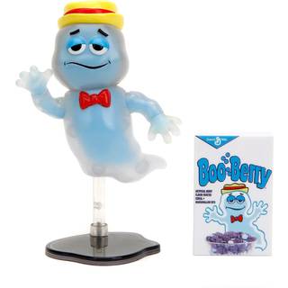 General Mills Boo Berry Selvlysende actionfigur - 3,5-tommer høj, samleobjekt med gennemsigtig blå hud og en selvlysende morgenmadsæske