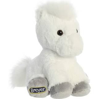 Breyer Aurora Ekstraordinær hest i plys - hvidt plys, sølvfarvede hove, realistiske detaljer, fantasifuld leg, 8 tommer
