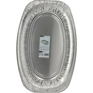 3 stk. Elegante Ovale Aluminiumsfade – Ideelle til Festbuffet 54,7x35,8 cm