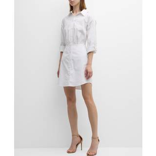 Veronica Beard Rae cotton poplin shirt dress - white - XL