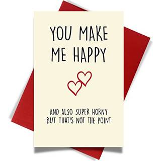 Cheerin Valentines Day Cards til ham og hende - Sjovt sjove lykønskningskort med konvolut - jubilæum til stede for mand kone kæreste kæreste