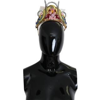 Dolce & Gabbana Stunning Crystal Diadem Tiara - Gold Multicolor