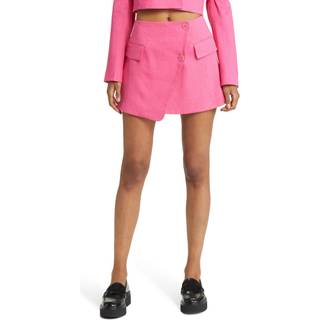 Frame Linen-blend miniskirt - pink - L