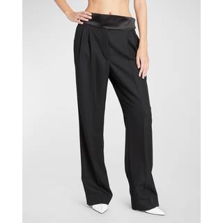 Stella McCartney Wool tuxedo pants - black - XXXS