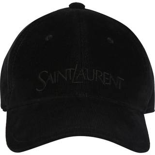 Saint Laurent Logo corduroy baseball cap - black - S