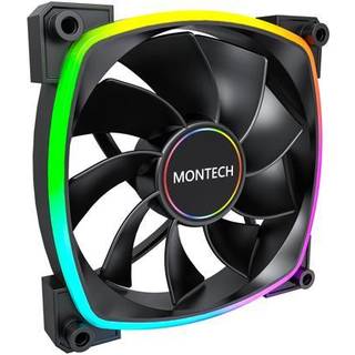 Montech RX140 PWM BK - Reverse - Kabinet køler - 140mm - Sort med RGB LED lys - 28 dBA
