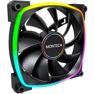 Montech AX140 PWM BK - Kabinet køler - 140mm - Sort med RGB LED lys - 28 dBA