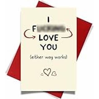 Cheerin Valentines Day Cards til ham og hende - Sjovt sjove lykønskningskort med konvolut - jubilæum til stede for mand kone kæreste kæreste