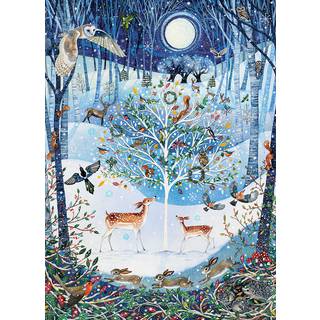 Cobble Hill 500 Piece Puzzle - Winter Woodland - Prøveplakat inkluderet