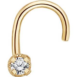 Lavari Jewelers 22 gauge buet stud næse ring til kvinder I 0,01 karat diamant næse ring til hende i 14k gul guld unisex stud i 1,3 mm hypoallerge
