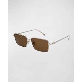 Ferragamo Mand SF309S 745 Solbriller Metal Guld Brun Firkantet Normal Normal