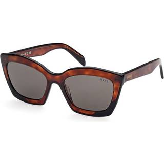 Emilio Pucci Kvinde EP0195 56A Solbriller Acetat Havana Grå Geometrisk Normal