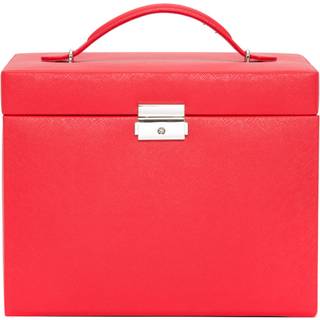 WOLF Heritage Large Jewelry Box Red Saffiano Leather 280114
