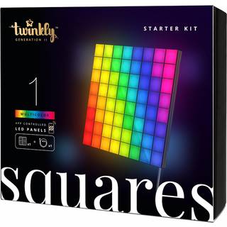 twinkly Twinkly RGB sort 1-dels startsæt USB-C Squares, dæmpbar, Sort, Plast