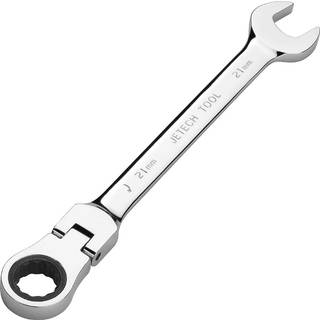 Jetech 21mm Fleksibelt hovedudstyr Industriel kvalitet Flex Ratcheting Spanner lavet med forfalsket varmebehandlet CR-V-legering St?l Fuld polere