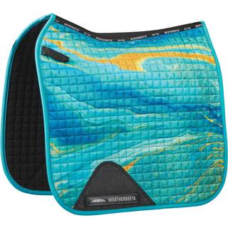 Weatherbeeta Prime Marble Dressage Saddle Pad Blue/Orange Swirl Marble Print fuld