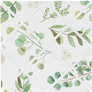 Sweet JoJo Designs Floral Leaf Fabric Memory Memo Photo Bulletin Board - Gr?n og hvid Boho Watercolor Botanical Woodland Tropical Garden