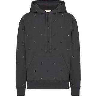 Valentino Rockstud cotton jersey hoodie - grey - EU 52