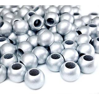 400 s?lvmatte metallisk akryl store hulperler 10 mm med 4,8 mm hul