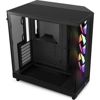 NZXT H6 Flow Compact Dual Chamber with RGB - Matte Black - Kabinet - Miditower - Sort