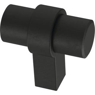 Franklin messing Enkel indpakket bar (10-pack) skabsknapper Matte sorte skuffe-drejeknapper k?kkenskab